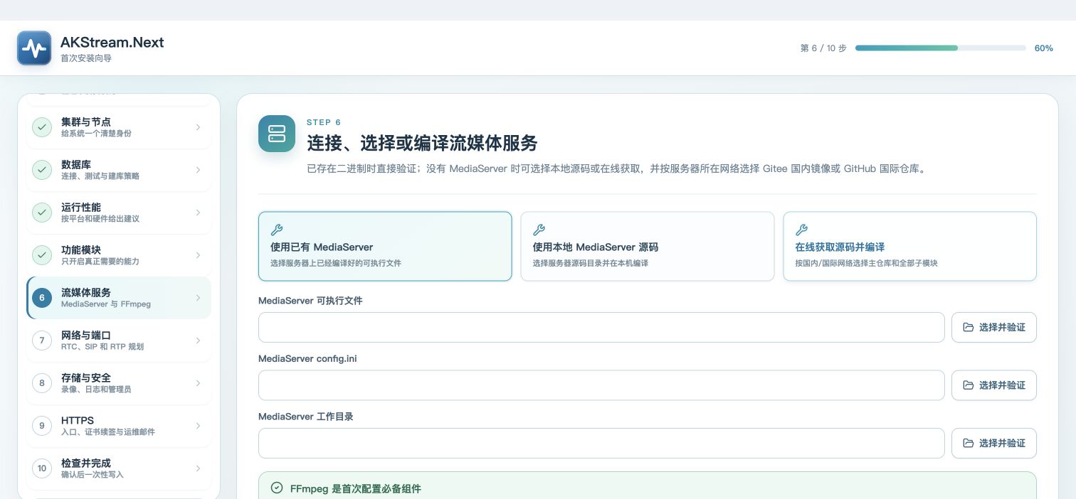 Actual step 6: MediaServer provisioning and server path page